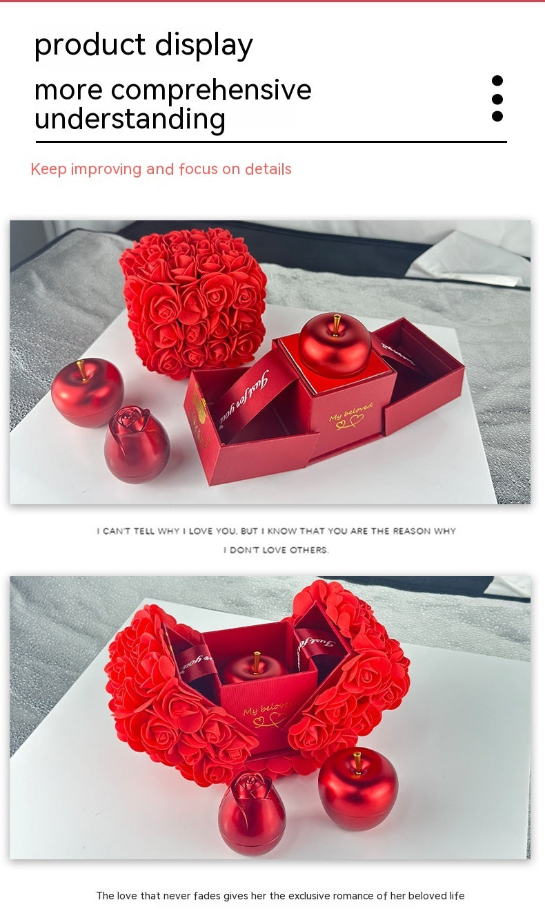 Valentines Day Gift Soap Rose Jewelry Box Set