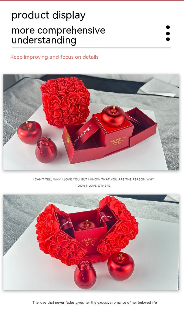 Valentines Day Gift Soap Rose Jewelry Box Set