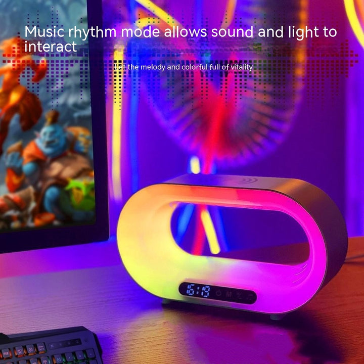 3-in-1 LED-Nachtlicht: Smarte RGB-Lampe mit Wecker und Wireless Charger - Gamo