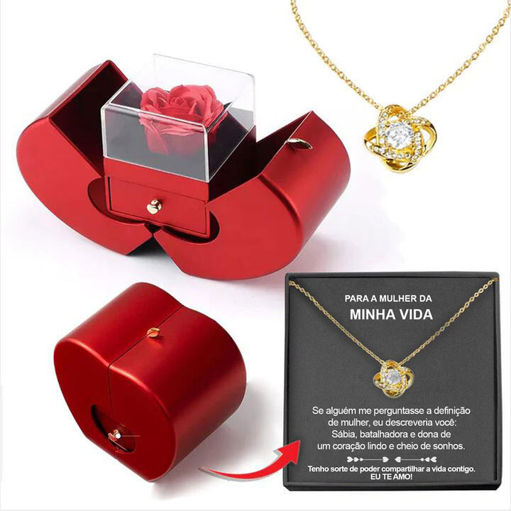 Fashion Jewelry Box with Eternal Rose Necklace - Gamo