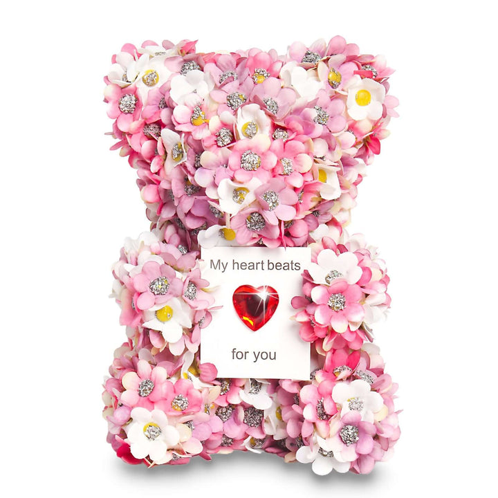 "Tag künstlicher Rosenbär – Handgefertigtes Geschenk mit Schaumrosen, süßes und romantisches Teddybär-Design, perfekt für Valentinstag, Jubiläen, Geburtstage und besondere Anlässe."