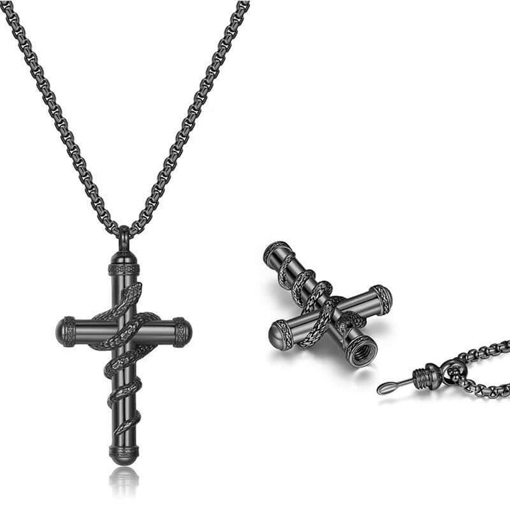 "Goldene abnehmbare Kreuz-Schlangenkette – Trendiger Modeschmuck für Damen und Herren, vielseitiges Design mit abnehmbarem Kreuzanhänger, perfekt für den Alltag, Geschenke und besondere Anlässe."