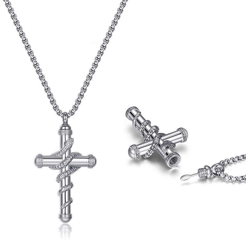 "Goldene abnehmbare Kreuz-Schlangenkette – Trendiger Modeschmuck für Damen und Herren, vielseitiges Design mit abnehmbarem Kreuzanhänger, perfekt für den Alltag, Geschenke und besondere Anlässe."