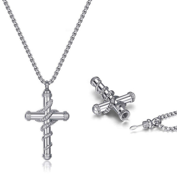 "Goldene abnehmbare Kreuz-Schlangenkette – Trendiger Modeschmuck für Damen und Herren, vielseitiges Design mit abnehmbarem Kreuzanhänger, perfekt für den Alltag, Geschenke und besondere Anlässe."