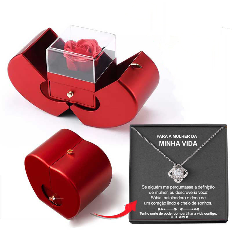 Fashion Jewelry Box with Eternal Rose Necklace - Gamo