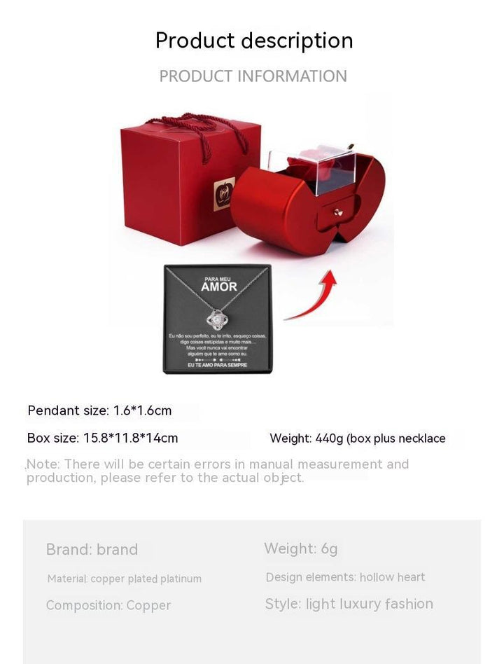 Fashion Jewelry Box with Eternal Rose Necklace - Gamo